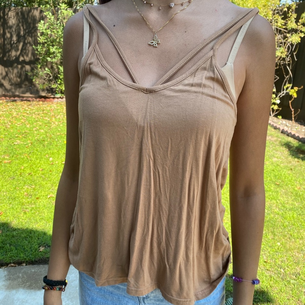 BOOHOO TAN tank top